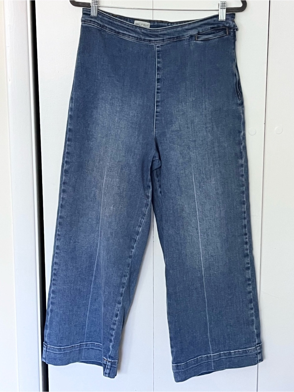 Pilcro The Skipper Side-Zip High-Rise Crop Wide-Leg Jean 31